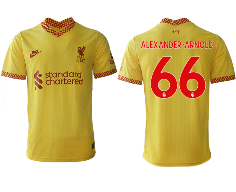 Cheap Men 2021-2022 Club Liverpool Second away aaa version yellow 66 Soccer Jersey